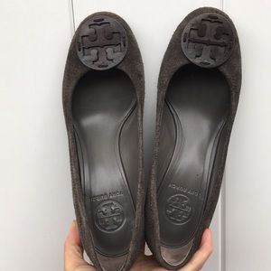 Tory Burch sally gray wedge heel size 7